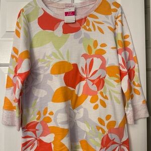 Fresh Produce Fresh Blossoms Sunset Sweatshirt White Tunic Size Small NWT